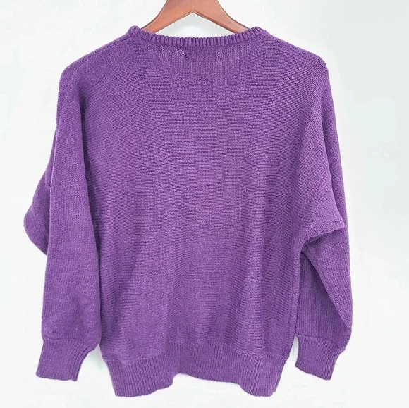 Vintage Sequin & Patch Acrylic Sweater - Picture 3 of 7